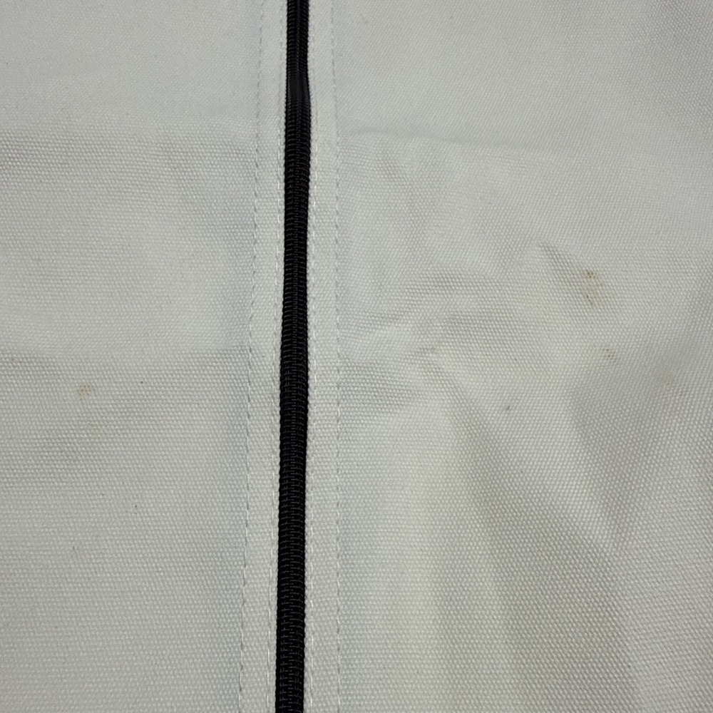 Hermès White Garment Bag Brown Trim Logo Zipper Closure Handles large 61x26 - Picture 4 of 5